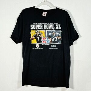 NFL Super Bowl‎ XL Steelers Seahawks Roethlisberger Alexander Black T-Shirt